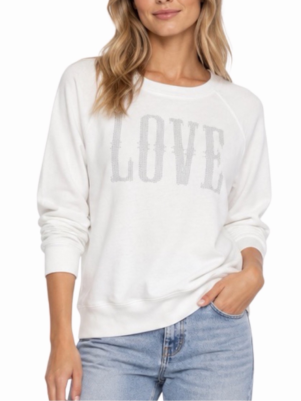 Zadig & Voltaire Upper Western Love Studs Sweatshirt - Size XS - White
